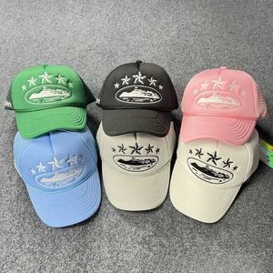 Ball Caps 2024 Summer Nowa gwiazda haftowa męska baseball c Mesh Trucker Hat snback c retro c męski nakrycie głowy j240522