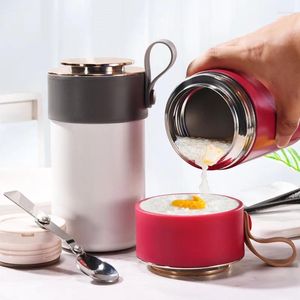 Geschirr 600 ml/1000 ml Edelstahl mit großer Kapazität 304 Blätterkolben Wärme Lunchbox Eintopf Becher-Lecksof.