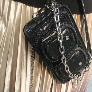 Evening Bags Punk Leopard Handbags Designer Chains Crossbody For Women 2024 Luxury Serpentine Shoulder Bag Female Tote Clutch Purses