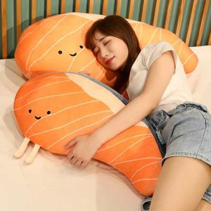 Plush Dolls 50-80cm creative simulation salmon plush toy filling real life food doll cartoon soft bed sofa pillow fun childrens gift H240521