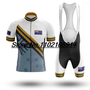 Set di corse 2024 National Team Mens Cicling Jersey Set Zealand Hi-Q Bike Chirts Abbigliamento Kits Kit