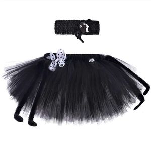 Saias Black Spider Girls Tutu Skirt Roupa Crianças trajes de Halloween para crianças Saias de Tulle Girl Girl Fluffy Fancy Tutus para Party Y240522