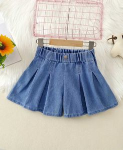 Röcke Mädchen locker Fit Denim Shorts Freizeitbundhosen für Kinder Kinder Kleinkinder Y240522