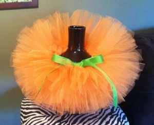 Saias adoráveis garotas laranja tutu saias baby dança de balé fofo tutus pettiskirts sub -camaras com faixas de festa de fita