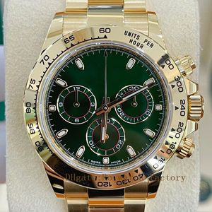 Men's designer brand watch 40mm gold green dial Cal.4130 automatic mechanical 116508 triple lock triple waterproof system 18K gold strap