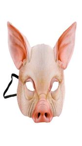 Halloween Mask Pig Shape Exquisite Face Cover Realistic EVA Party for Gifts Children3077598