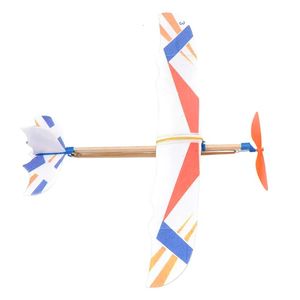 Giochi per bambini fai -da -te elastico kit modello aeronautico per bambini aerei di assemblaggio in plastica in plastica scientifica regali 240514