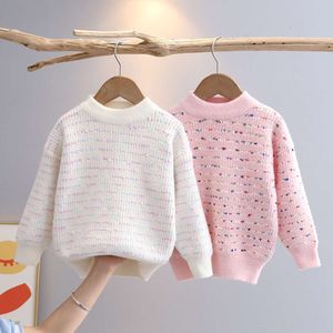 Dziewczęta grube jesień zimowe dzieci wełniane bluzy dla dziecka w 3 do 8 lat ubrania Tops Dzieci dzianinowy sweter pullover L2405