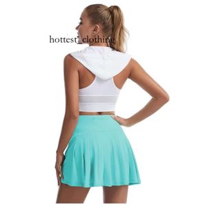 Lululemo Designer Short Women Pleated Yoga Culottes Fiess Yoga Shirts Quick-Drying Running Female Running Sports Tennis Skirt 7675