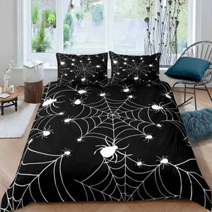 Bedding sets Halloween Spider Set Rainbow Quilt Web Comforter Decorations Kawaii Room Decor Cover Full Size H240521 4A8H