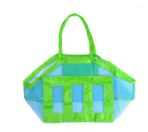 Depolama torbaları büyük kum uzakta plaj çantası taşınabilir taşıma örgü oyuncak tarama torbası yüzme havuzu banyo el çantası
