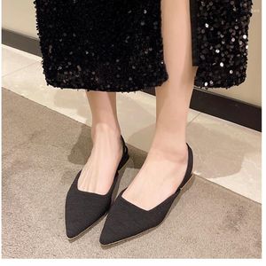 Casual Shoes Ladies 2024 Slingbacks Women's High Heels Summer Solid Kolor Spiczasty palce Seksowne kobiety Chaussure Femme