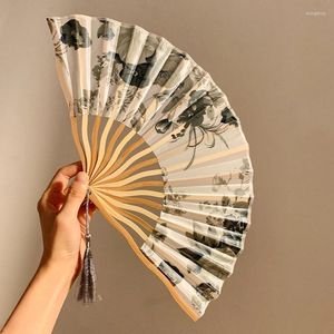 Decorative Figurines Vintage Folding Fan Chinese Japanese Art Crafts Gift Home Decorations Dance Hand Bamboo Room Decor Wood Fans Ventilador