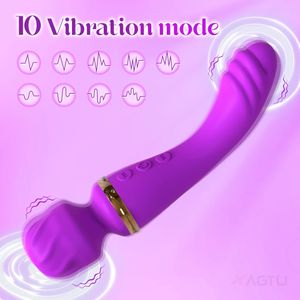 AV Vibrator G Spot Magic Wand Clitoris Stimulator Strong Vibration Powerful Dildos 10 Modes Massager Adult Sex Toys for Woman 240507