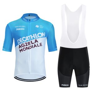 ツアーイタリアサイクリングセットAG2R RO​​STIチームバイクジャージーショーツROPA CICLISMOクイックドライライディングMaillot Clothing240522