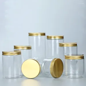 Garrafas de armazenamento garrafa de plástico coberta de alumínio vazio recipiente selado Cafeteira recipientes herméticos para o frasco de embalagem de alimentos transparente