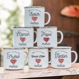 Mugs The Worlds Best Dad Mom Uncle Auntie Printed Enamel Cup Outdoor Coffee Camping Holiday Birthday Gift H240522