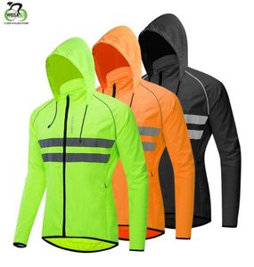 Reflective Cycling Jacket Men Bike Wind Coat Hooded Running Jacket Windproof Water Rain Repellent MTB Bicycle Cycle Windbreaker2894015