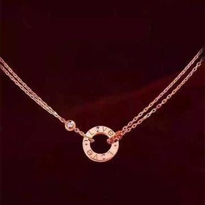 Cart Necklace Classic Charm Design Ring Diamond Circle with Double Rose Gold Jewelry with Original Logo Box