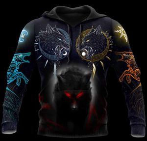 MEN039S Hoodies Sweatshirts Erstaunlicher Wolfsstamm Tattoo 3D Printed Unisex Art Hoodie Zip Streetwear Übergroße 5xl Harajuku Pull5455683