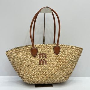 24S трава тканая сумка дизайнер пляжные сумки высококачественные женские буквы с печати на плечо пакет кошелька кросс куба