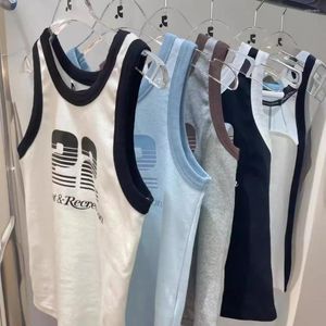 Men's Suits 2024 Printed Collar Cuff And Rim Color Block Binding Elastic Sleeveless Tank Top Female Slim Fit Style