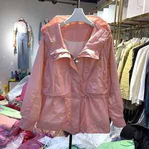 Женские куртки Deeptown Summer Korean Fashion Wetredbreakers Jacket Женщины негабаритные солнцезащитные крема с капюшоном в японском стиле 2000 -х годов в стиле Y2K