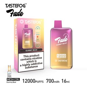 Новое прибытие Tastefog Fade 12k 12000 Puffs с 2% никотиновым аккумуляторным экраном Vape 700 мАч.