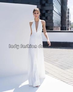 Party Dresses Sexig golvlängd V Neck Spaghetti Strap Trouses Evening Gown Formal 2024