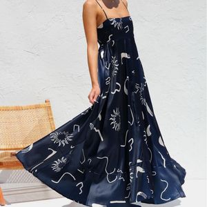 2024 Spring Summer new women's floral halter Slip dress slim Abstract pattern Casual Dresses Party Date Long dress Clothing Rdafj