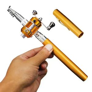 Outdoor Portable Mini Pen Fishing Rod Telescopic Pocket Pole Accessories 240514