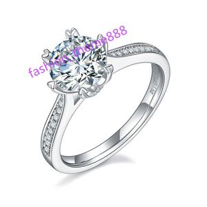 Wysokiej jakości nowy modny i luksusowy pierścionek z diamentem 925 srebrny srebrny z 18-karatowym złotym moissanite Fortune Ring for Women Party Party Wedding