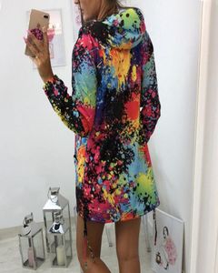 Autumn Women Ladies Zipper Tops Hoodie Hooded Colorful Graffiti Coat Jacket Casual Slim Thin Jumper4921462