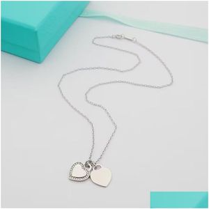 Chokers Fashion Designer Love Heart 925 Sterling Sier Pendant Necklace For Women Trend Eesthetic Gold Color Metal Chain Collar Choker Otnyh