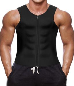 BNC -Männer Tailentrainer Weste für Gewichtsverlust Neopren Korsett Körper Shaper Reißverschluss Sauna Tanktop Workout Shirt2250538
