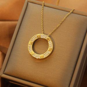 Cart Necklace Classic Charm Design 18K Goldring mit Ketten Luxus mit originaler Logo -Box