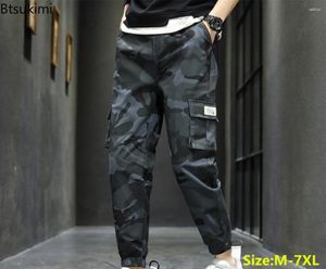 Calças masculinas 2024 Trend Streetwear Multi-Pockets Cargo Casual Casual Troushers Fashion Harajuku Men Algodão