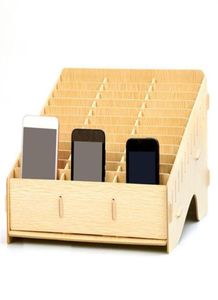 Drewniane zarządzanie telefonami komórkowymi Pudełko magazynowe Creative Desktop Office spotkanie 28317953158