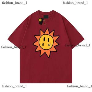 Mens Drawdrew Tshirts Men Designer Smiley Sun Playing Draw Shirt Cards Tee Graphic Printing Drew Summer Trend Short Sleeve Casual Shirts 5b31