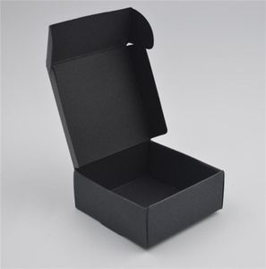 50st Black Craft Kraft Paper Box Black Packaging Wedding Party Small Present Candy Jewelry Package ES For Handmade Soap Box 2108059467165
