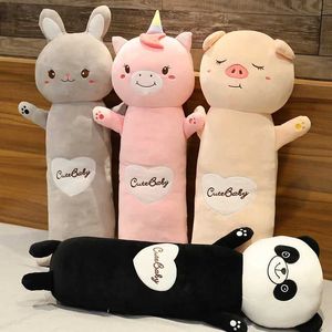 豪華な人形高品質のぬいぐるみ長い枕かわいいパンダピッグウサギのぬいぐるみおもちゃやソフトぬいぐるみ動物ドールドールベッド愛好家の女の子ギフトH240521