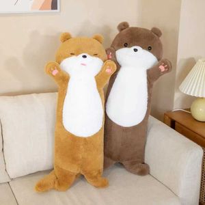 Plüschpuppen 80 cm Schöne Otter Plüschspielzeug gefüllt realistische Wildtierpuppen Weiche Faultier Long Kissen Weihnachtszimmer Dekor Geschenk für Kinder H240521