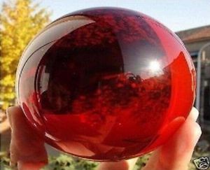 80mm Stand Asian Rare Natural Quartz red Magic Crystal Healing Ball Sphere9092439
