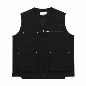 Casual Black Men Vest Vest V-Neck Coats Męskie kurtki