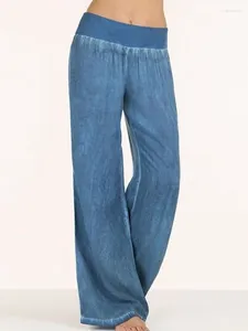 Damskie dżinsy cienkie szerokie nogi spodnie S-5xl Długie spodnie swobodne streetwear vintage w lupgy dżins żeńskie pantelony 2024