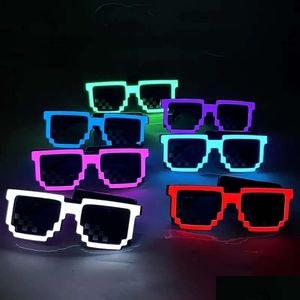 Andra evenemangsfestleveranser trådlös pixel LED -ljus upp solglasögon gynnar glöd i de mörka neonglasögonen för rave halloween homefavor dhnub
