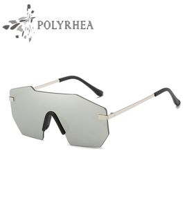 Luksusowe okulary przeciwsłoneczne bezskulowe Unisex Big Frame Wysoka jakość okularów przeciwsłonecznych Metal Cool Women Designer Mirror z pudełkiem i case9271600