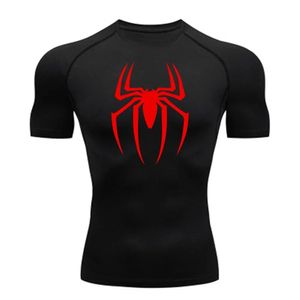 Herren Spider Druckkompressionshemd Schnell trockenes T-Shirt-Fitnessstudio Running Jersey atmungsaktives Kurzarm Frühlings Sommer M-3xl 240507
