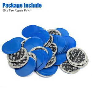 50pcs carro motocicleta a vácuo de pneus de reparo de pneus de 57 mm manchas de pneu de borracha de borracha redonda de punção de reparo de kit de kit acessórios de bicicleta