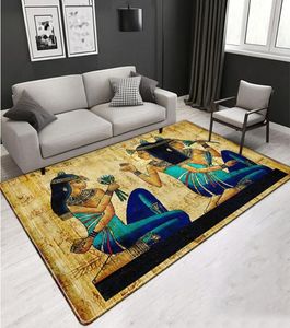 Dywany starożytny Egipt Drukuj dywan dywan miękki aksamit do domu wystrój salonu egipski nordycki styl etniczny europejski retro bedro7705143